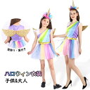 ハロウィン 衣装 子供 女の子 ユニコーン ワンピース 変装 仮装 コスプレ コスチューム 子供用 レディース コスプレ ドレス ユニコーン プリンセス 子供 女の子 羽 翼付き ドレス 虹色 お姫様ドレス 精霊 発表会 演出用 誕生日 プレゼント 90 100 110 120 130 140 送料無料