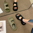 サンダル レディース 厚いソール 夏用 おしゃれ サンダル レディース 22.5-25cm 歩きやすい トラップ ストラップ サンダル ベルトサンダル シューズ...