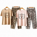 パジャマ レディース パジャマ 綿 半袖 可愛い パンダ 夏 秋 春 ルームウェア 部屋着 上下セット セットアップ シャツ ルームウェア 虎柄 とら トラ お...