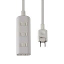 エルパ(ELPA) 扉付タップラン 電源タップ 延長コード 125V 3m 4個口 ホワイト WBT-N4030B(W)(2)