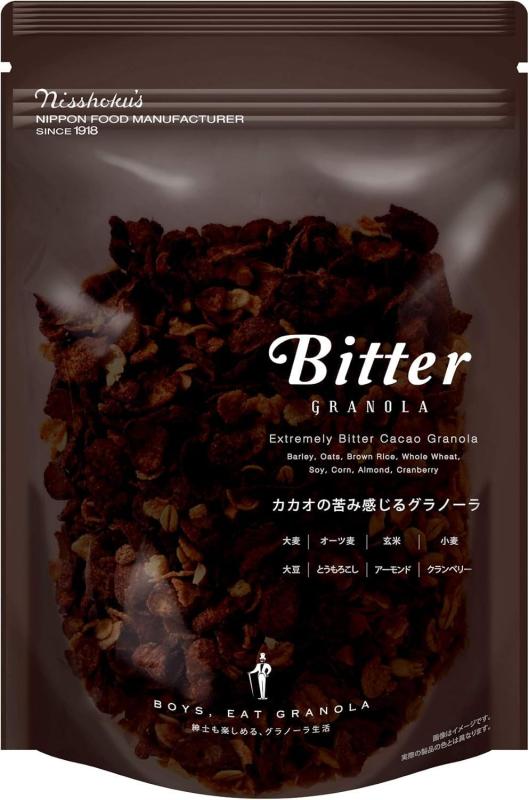 日食 ビター グラノーラ 220g ×4個 ( 国内製造 カカオ アーモンド 甘さ控えめ 日本食品製造 )