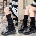 靴下 レディース 美脚 ニット ソックス サイハイソックス ニーハイソックス 韓国 かわいい ガーリー スタイル 学院風 ブラック グレー ホワイト