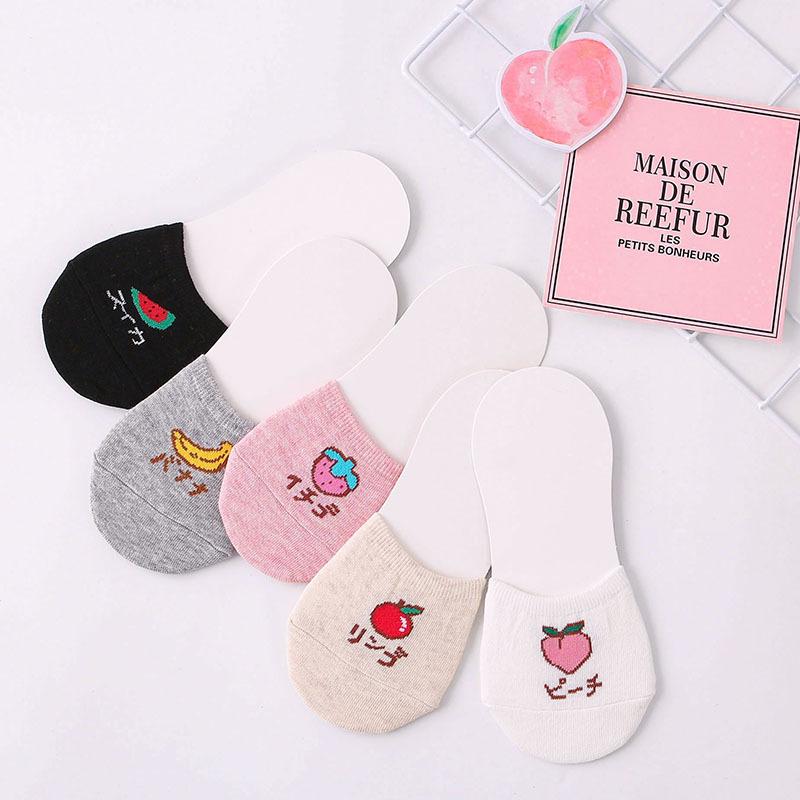 ソックス レディース 靴下 全綿 コットン 滑り止め付き ハーフソックス カバーソックス パンプス インナーソックス 通気 5色アソート