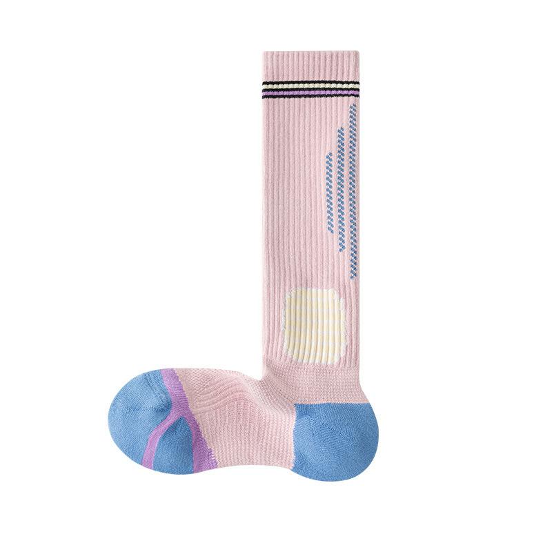 靴下 レディース スポーツソックス 段階着圧 むくみ予防 ランニング用 弾性ストッキング トレーニング ジム用 吸汗 防臭 高筒 オールシーズン 200N コーヒー 浅ブルー ピンク系 パープル 34-40(x3)