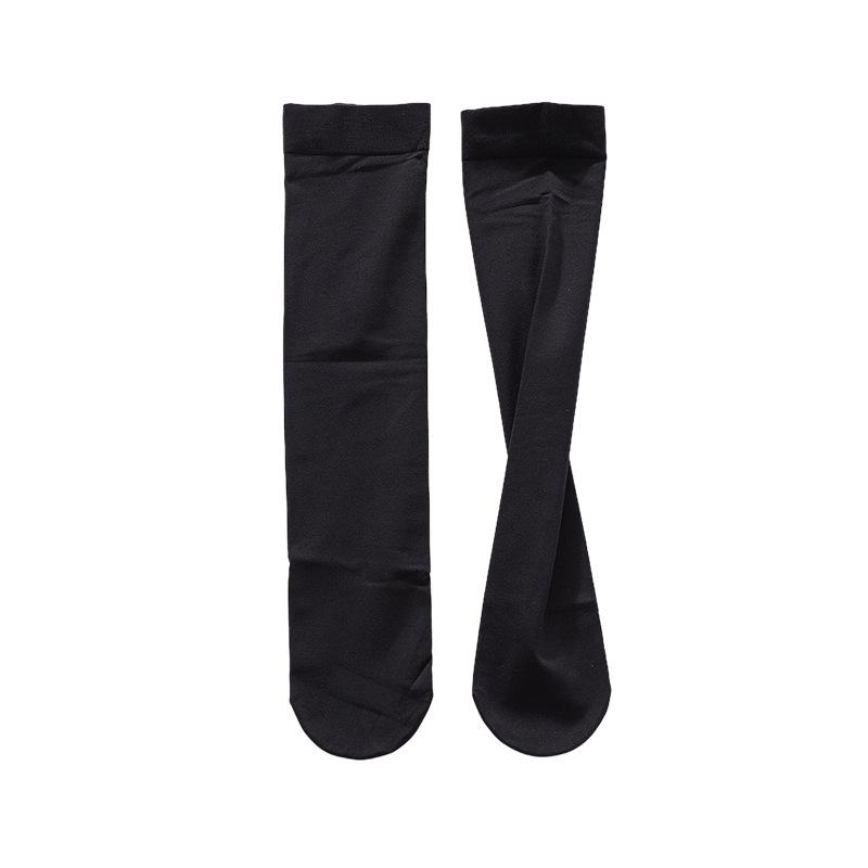靴下 レディース 中筒 段階着圧 ニーハイソックス スポーティー 伸縮性 美脚効果 黒