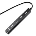 エレコム 電源タップ が5つ挿せる幅広コンセント 雷ガード付 6個口 2m ブラック T-NSLK-2620BK(2)