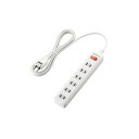 エレコム 電源タップ 雷ガード 一括スイッチ スイングプラグ 6個口 2.5m ホワイト T-K3A-2625WH