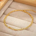 アンクレット レディース 18K 金メッキ チタン製 喜平チェーン 豪華感 小さめ 華奢 ゴールド(x2)