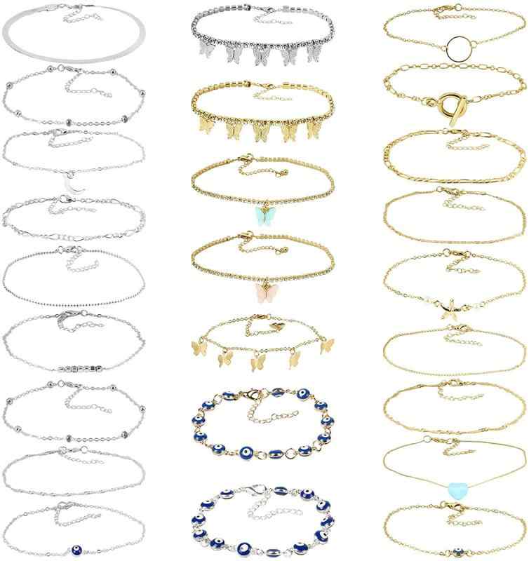 脚链 レディース 女性用 幾何学模様 アフリカン ヨーロピアン 電気メッキ加工 合金 独立包装 ギフト 記念 旅行(x2)