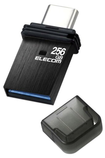 エレコム USBメモリ 256GB USB3.2(Gen1) Type-C キャップ式 ブラック MF-CAU32256GBK エレコム USBメモリ 256GB USB3.2(Gen1) Type-C キャップ式 ブラック MF-CAU32256GBK