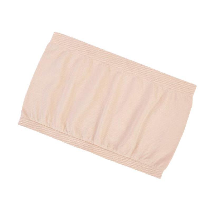 ブラジャー レディース インナー チューブトップ ベアトップ ずれ落ち防止 無縫製 ストレッチ 締め付けない 無地 シンプル ホワイト ブラック ベージュ(x5...