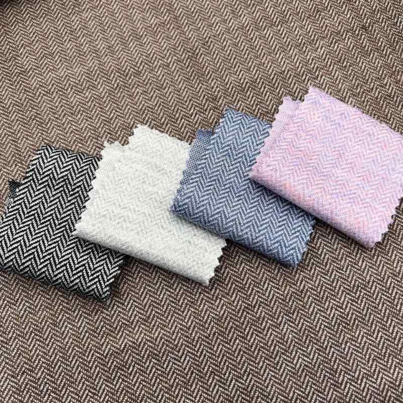 ニット生地 パンツ シャツ 鞄 布地 ヘリンボーン柄 ジャカード織 色糸織り 服地 伸縮性 寝具 ルームウ..