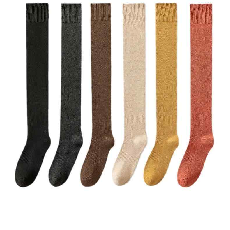 靴下 レディース オーバーニーソックス 秋冬 厚手 コットン混紡 ハイソックス 冬 ロング レッグウォーマー ニーハイソックス 毛混 あったか 冷え取り 防寒(x2)