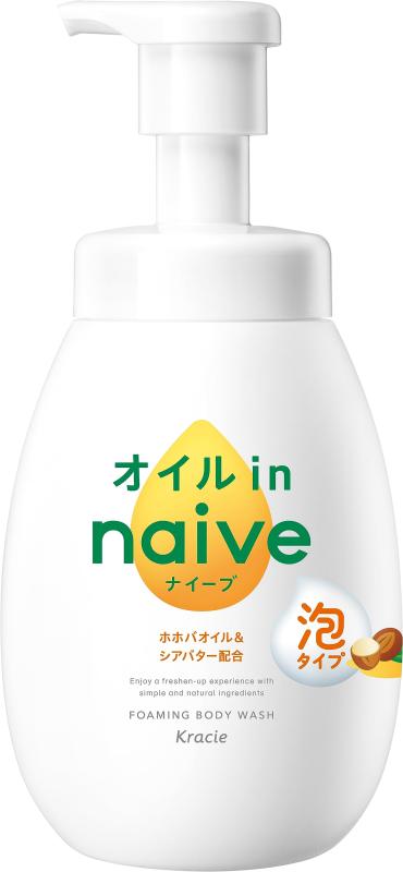 ナイーブ 泡で出てくる ボディソープ 【オイルイン】 ポンプ 600ml | ボディーソープ ボディウォッシュ 石鹸 石けん せっけん 子供 キッズ ベビー ソープ