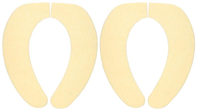 【日本製 消臭 洗える】サンコー ずれない トイレ 便座カバー シート 2組 イエロー おくだけ吸着 KA-24..