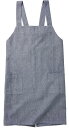 レップ(Rep) habituel(アビチュアル) フロスティ バッククロスエプロン ブルー 着丈73×幅100cm ポケット付き レディース 女性用 メンズ ...