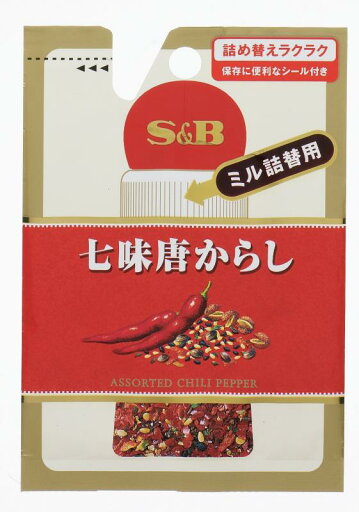 S&B 袋入り七味唐からし(ミル詰め替え用) 10g×10個 S&B 袋入り七味唐からし(ミル詰め替え用) 10g×10個