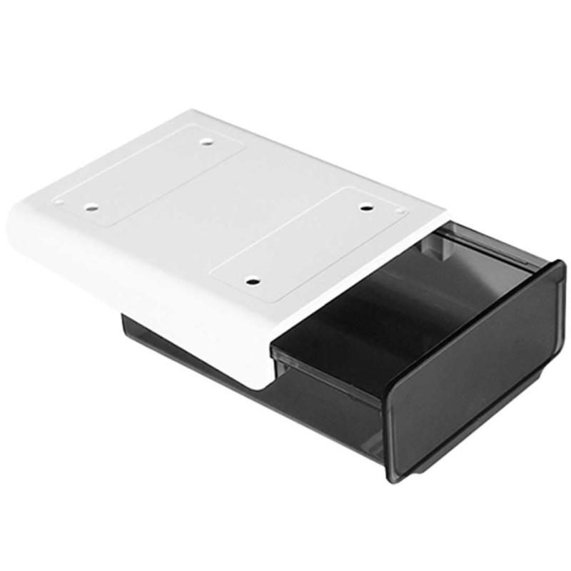 [AiO JAPAN] 収納 デスク下収納 クリアタイプ 引き出し 後付け 収納ボックス 工具不要 (ホワイト×クリアブラック) [並行輸入品]