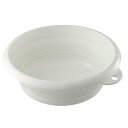 伊勢藤(ISETO) 湯おけ ソフト湯おけ ホワイト 2.5L 幅25.3×奥行27.4×高さ3.3~9.2cm 日本製 折りたたみ 耐熱100℃ 折りたたみ 吊り下げ 耐熱 引っ掛け 浴室 湯舟 お風呂 グッズ I-522