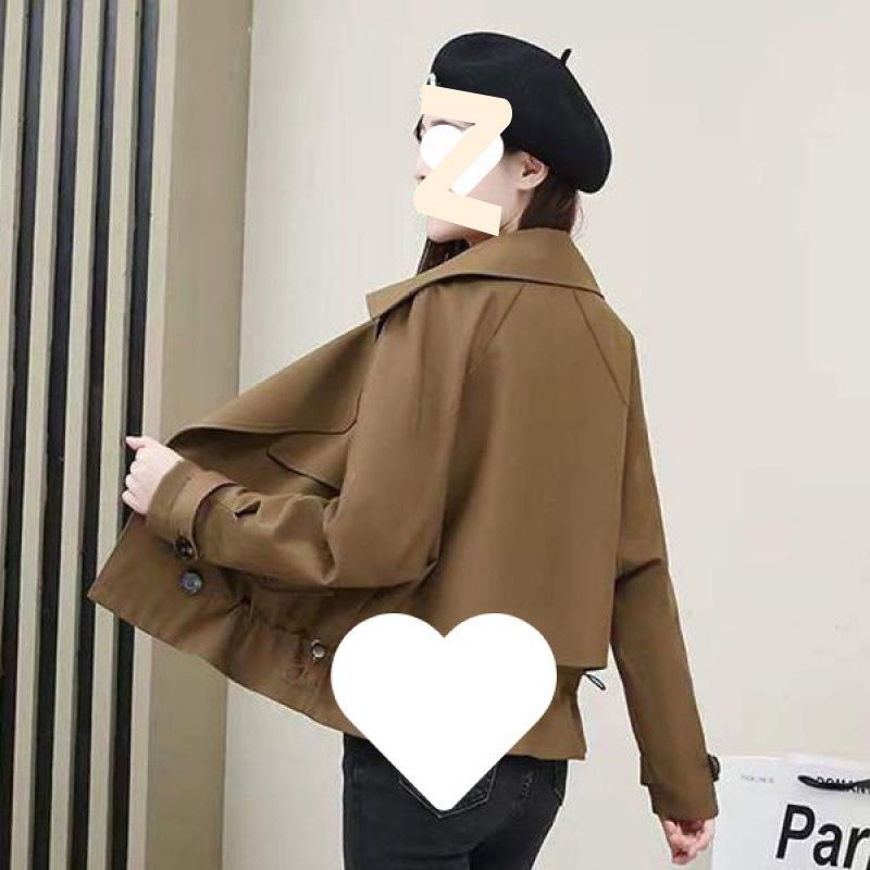 ジャケット レディース スプリングコート 秋アウター 韓国 ゆったりめ ポリエステル カーキ 黒 コーヒ..