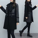 コート レディース 羊羔 羔绒 海寧 レザー ジャケット カジュアル テディベア風 リバーシブル ロング丈 アウター 秋冬 防寒 あったか ふわふ...