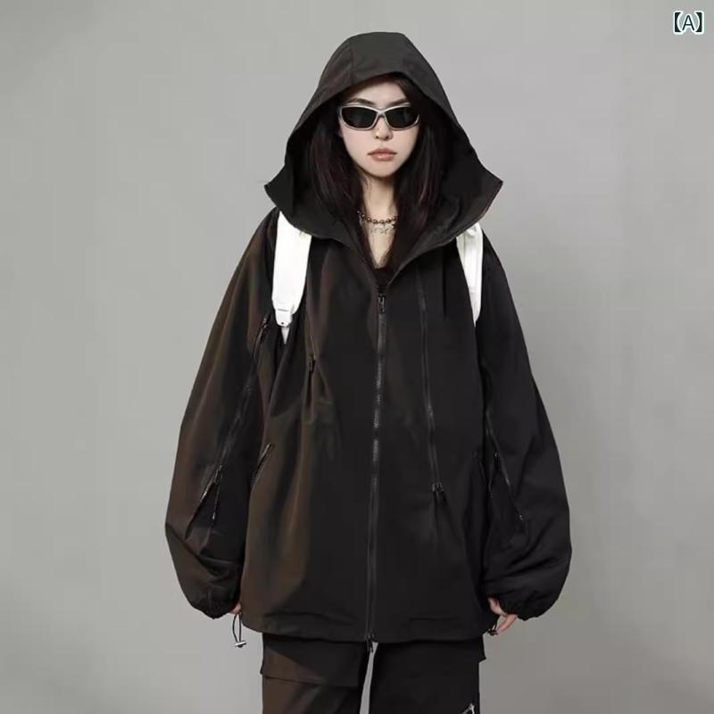 マウンテンパーカー レディース 防風 ジャケット ブルゾン ジャンパー アウター カジュアル 普段使い アウトドアウェア ポリエステル 黒/茶色/緑