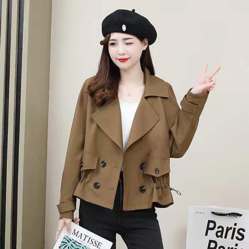 ジャケット レディース ショート丈 テーラード 秋冬 韓国 ゆったり ポリエステル 無地 長袖 アウター ..