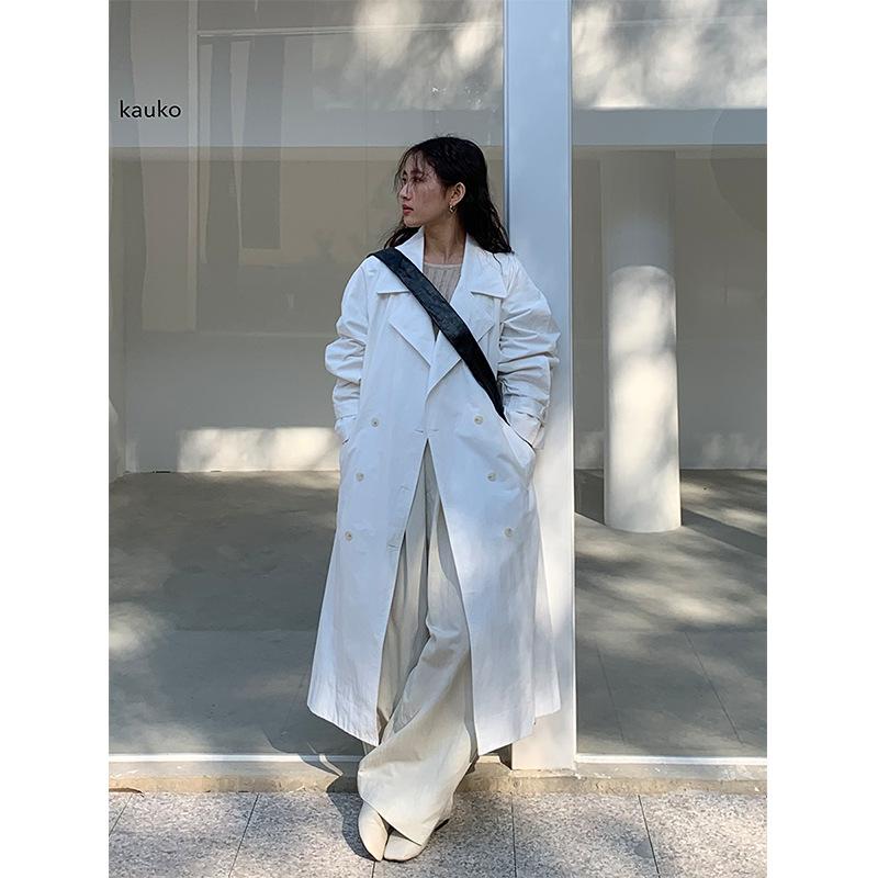 風衣 レディース 韓国 無地 ゆったり 春秋 トップス アウター 羽織り物 黒 白 緑