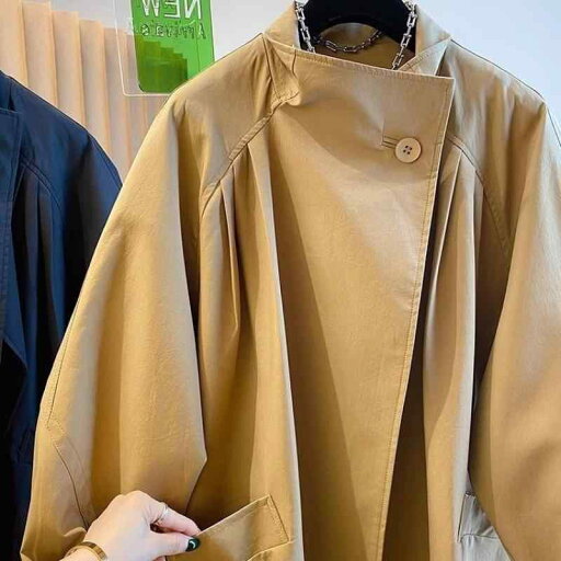 コート レディース 大きいサイズ ゆったり ミドル丈 カジュアル 立襟 秋冬 カーキ ブラック コート レディース 大きいサイズ ゆったり ミドル丈 カジュアル 立襟 秋冬 カーキ ブラック