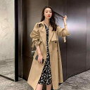 コート レディース 大きいサイズ トレンチコート ロング丈 ポリエステル 無地 薄手 春秋 アウター 通勤服 きれいめ エレガント ブラック カーキ