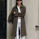 コート レディース スエード調 ロング丈 長袖 ワーク カジュアル 風 ブラウン ゆったり 普段使い 薄手 95%ポリエステル
