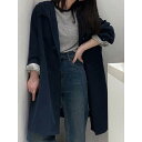 コート レディース フード付き ワーク ミドル丈 紺色 カーキ ゆったり 普段使い 通勤着