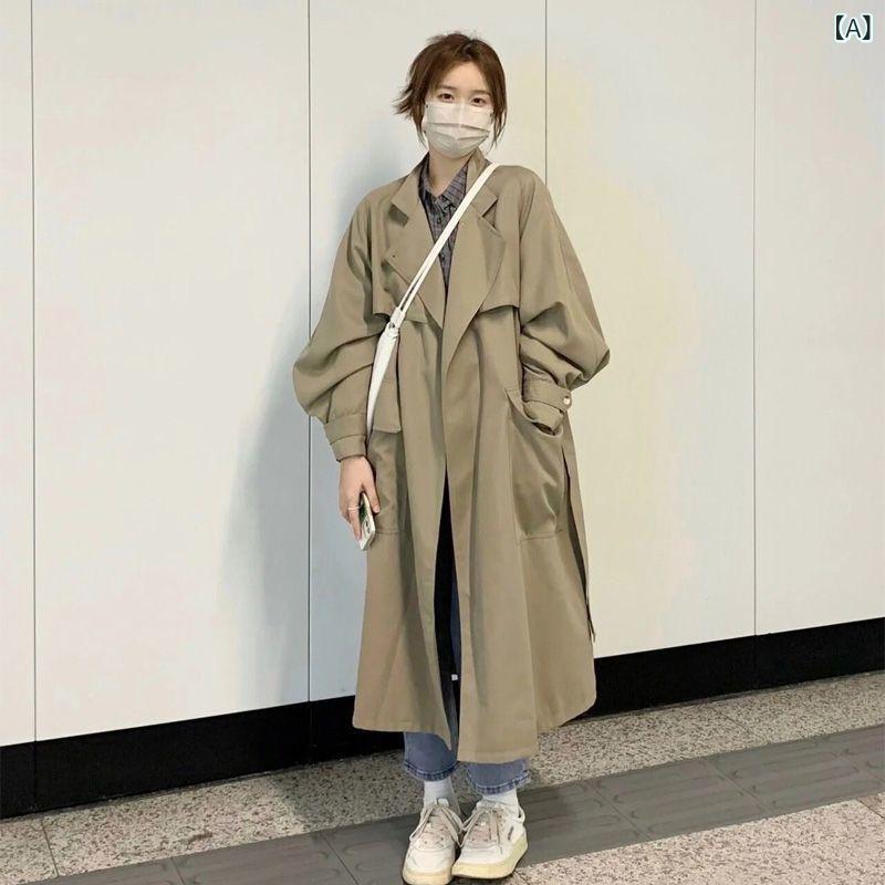 トレンチコート レディース スプリングコート 年 春秋 アウター ミドル丈 英国風 英国スタイル カジュアル 韓国 韓国スタイル