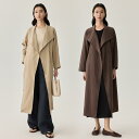 コート レディース 絹 アウター 春秋 ミドル丈 無地 ゆったり ナイロン 文芸風 レトロ ドロップショルダー 襟付き ミルクティーカラー ブラウン M L X...