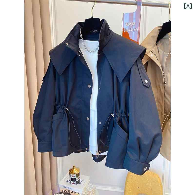 トレンチコート レディース ゆったり ワークジャケット チュニック丈 アウター 婦人服 ミセス 伸縮性 シニア 秋冬 秋冬