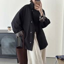 コート レディース 秋冬 チェック柄 ゆったり Aライン ミドル丈 ポリエステル 粘胶纤维 ブラック カーキ グリーン...