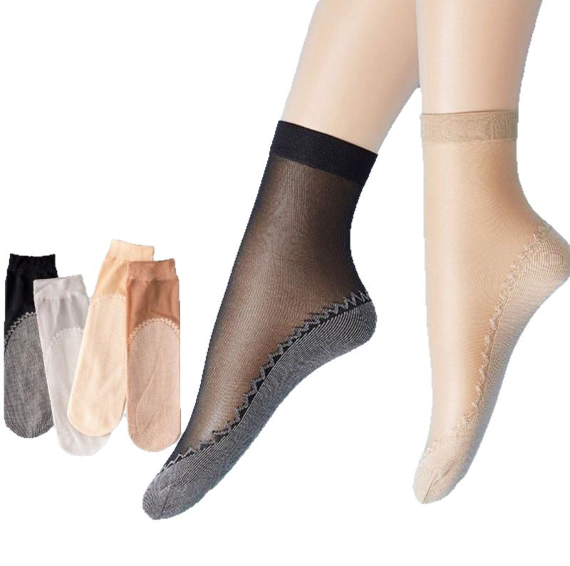 靴下 レディース 滑り止め付き ショートソックス 薄手 四季通用 綿 混紡 婦人 カジュアル 無地 黒 肌色..