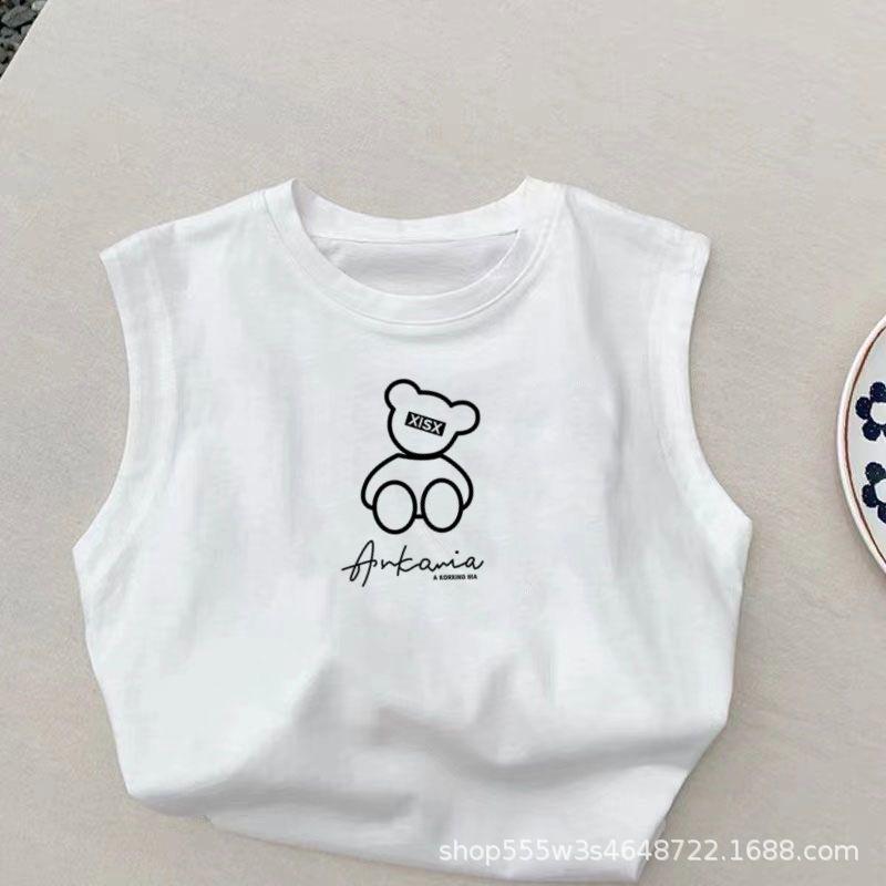 ベビー キッズ ベスト ノースリーブ トップス 夏 中小 幼児 子供服 コットン100% アニマル プリント 通..