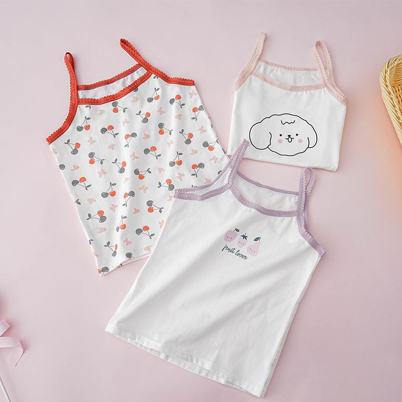 子供用タンクトップ 女の子 ベビー 中 крупно 子供 肌着 インナーウェア キャミソール 綿100% 快適 柔らかい 通気性 ストロベリー ピンク系