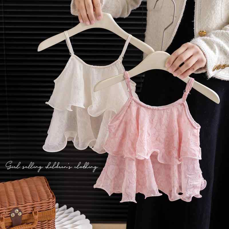 子供服 女の子用 タンクトップ ベビー服 吊りスカート風 トップス 夏物 コットン混紡 ピンク系 ベージュ系 80cm 90cm 100cm 110cm 120cm 130cm