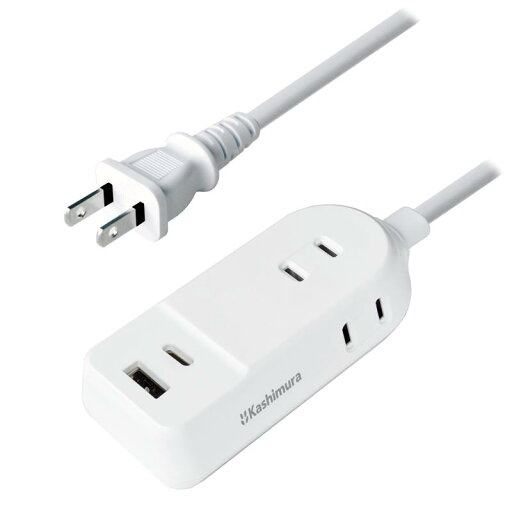 カシムラ リバーシブルUSB+Type-C付き コード長2m電源タップ USB-A1ポート USB-C1ポート ACコンセント3口 NAC-043 ホワイト カシムラ リバーシブルUSB+Type-C付き コード長2m電源タップ USB-A1ポート USB-C1ポート ACコンセント3口 NAC-043 ホワイト