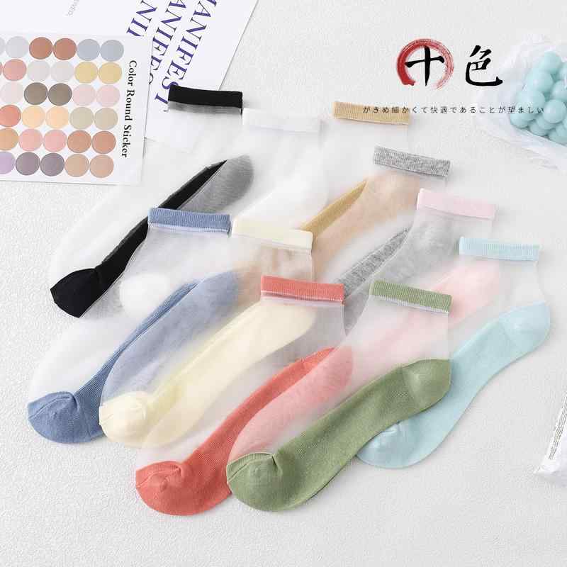 靴下 レディース 薄手 ショートソックス ポリエステル混紡 吸汗 無地 ブラック ホワイト グレー ピンク..