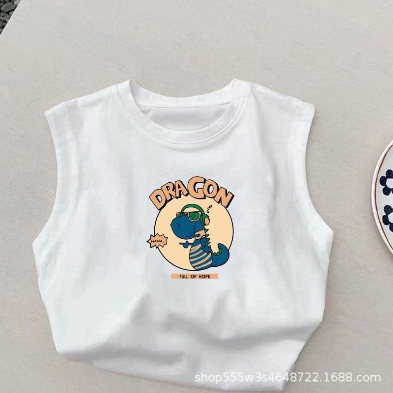 子供用タンクトップ キッズ ベビー 夏服 ノースリーブ トップス 小中学生 男女兼用 百搭 綿100% かわい..