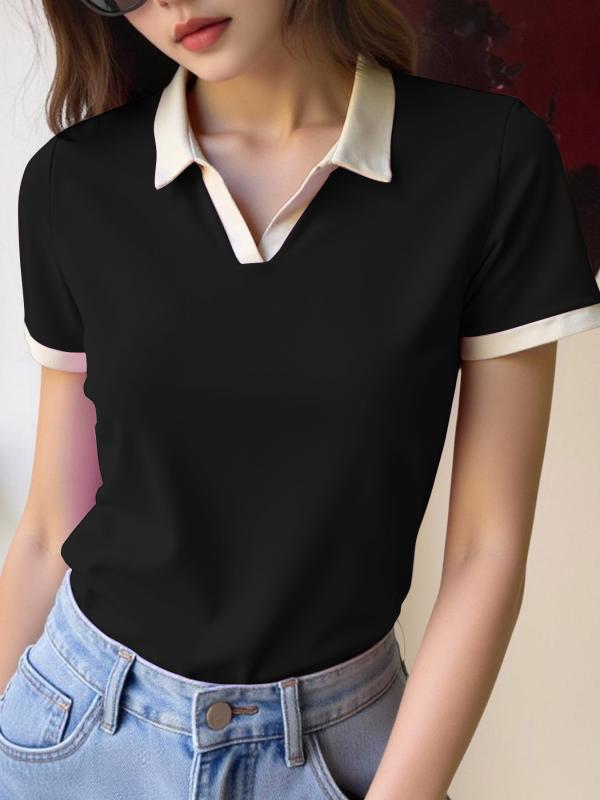 ポロシャツ レディース 肩出し トップス 半袖 プルオーバー カットソー 雪ニール ゆったり かわいい 春..