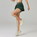 ショートパンツ レディース スポーツ ウェア ヨガパンツ ランニング 接触冷感 吸湿速乾 レギンス付き 短パン 運動 普段使い 春夏 香草白 复古...