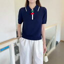 ポロシャツ レディース 半袖 襟付き 接触冷感 天竺編み 伸縮性 トップス プルオーバー 普段使い 部屋着 赤 青系