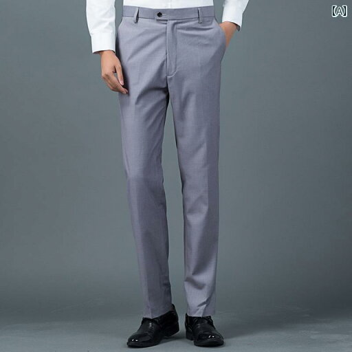 スラックス メンズ 男性用 ビジネス フォーマル スーツ パンツ ストレート ポリエステル混紡 オールシーズン 普段使い 事務 オフィス グレー ブラック ネイビー 大きいサイズ