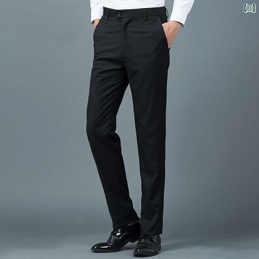 スラックス メンズ 男性用 ビジネス フォーマル スーツ パンツ ストレート ポリエステル混紡 オールシーズン 普段使い 事務 オフィス グレー ブラック ネイビー 大きいサイズ