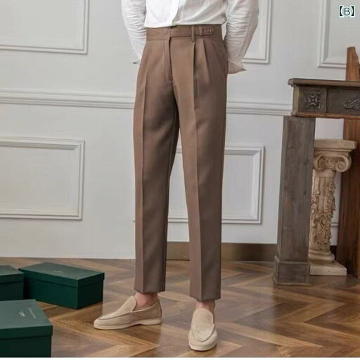 パンツ メンズ スラックス ビジネス フォーマル 男性用 テーパードパンツ イージーパンツ 春夏 秋冬 ポリエステル ブラック ブラウン ベージュ