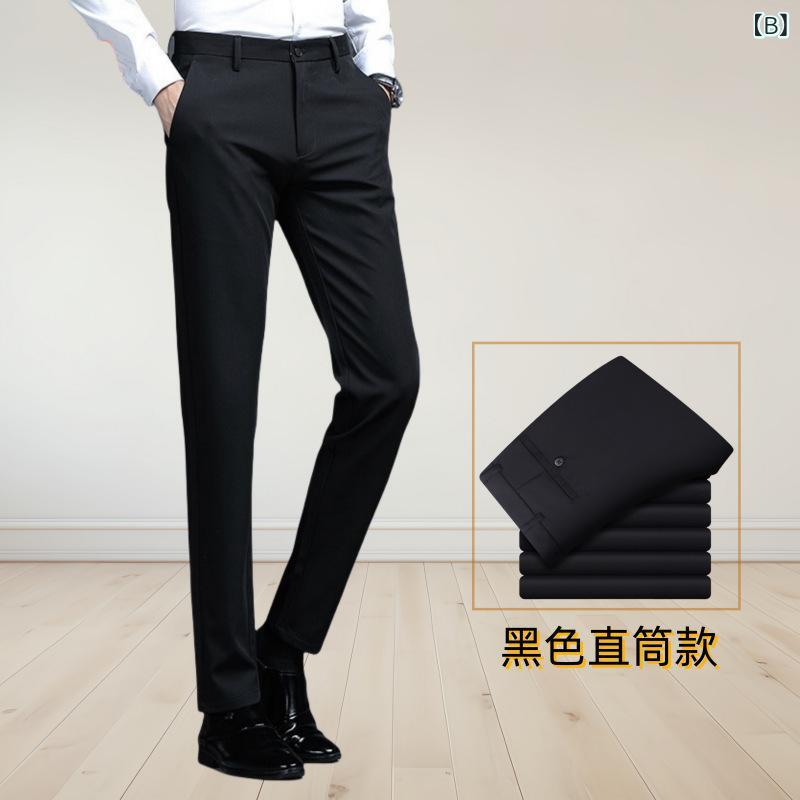 パンツ メンズ ビジネス フォーマル スーツパンツ ストレート スラックス 90%ポリエステル 無地 ブラック ネイビー 普段使い 通勤用 オールシーズン